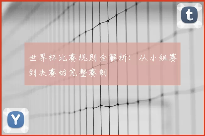 世界杯比赛规则全解析:从小组赛到决赛的完整赛制